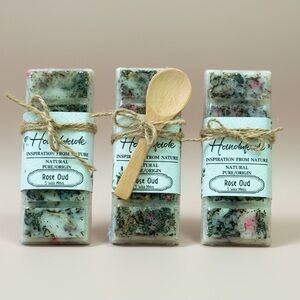 🌹 Rose Oud Botanical Wax Melts • Snap Bar Trio •  15 Melts + Wooden Spoon • 6 OZ